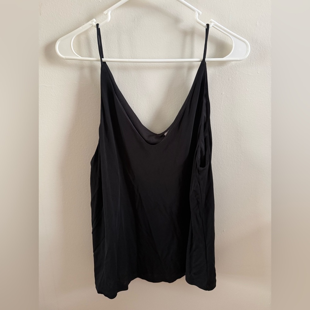 H&M Women’s Black Satin V-Neck Spaghetti Strap Cami